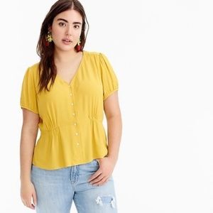 J Crew Button-up Peplum Top 6P
